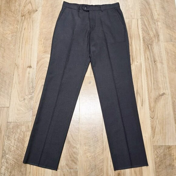 New Bocaccio Uomo Dress Pants 36 Mens Gray Flat Front Unhemmed Paris Trousers - Picture 3 of 11